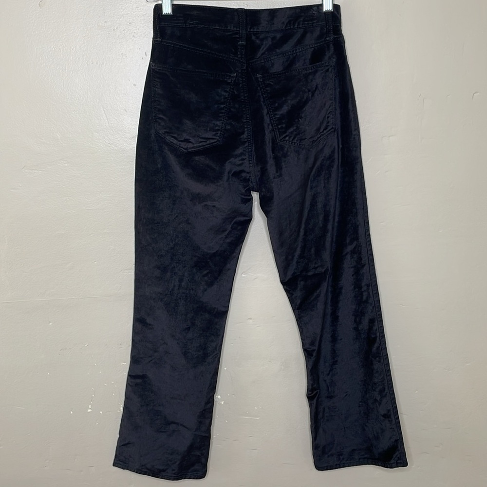 LUCKY BRAND Black Velvet Pants BRIDGETTE High Rise Crop Mini Boot 5 Pocket 4
